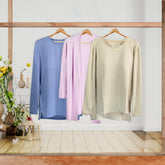 Kuber IndustriesWooden Cloth Hanger Set of 5 with Chromed Plated Steel Hook|Natural|